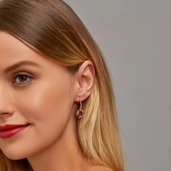 NEW Stud Earrings Micro-inlaid Zircon Colored -Diamond Pendant Windmill … - Picture 2 of 4